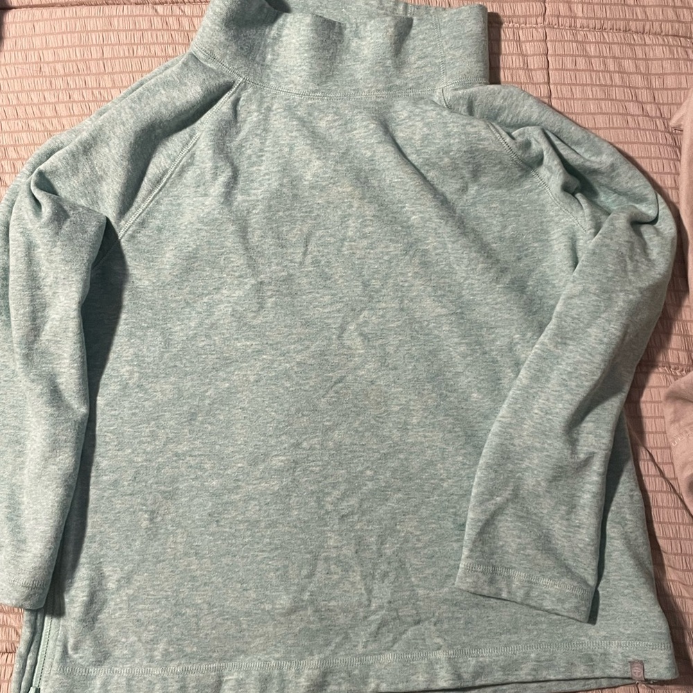 T by Talbots Light Green  Knit Pullover Side Zip L